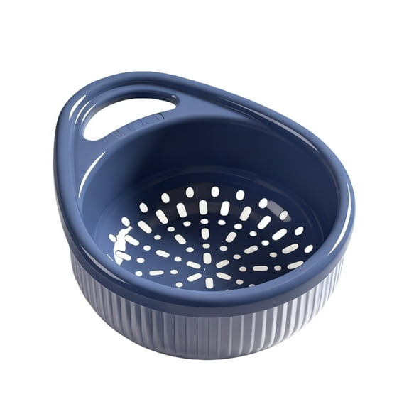 Dual-Layer Colander for Kitchen, Pasta Strainer & Fruit Washing Bowl with Draining Holes, Multi-Purpose Food Strainer and Storage Container Basin