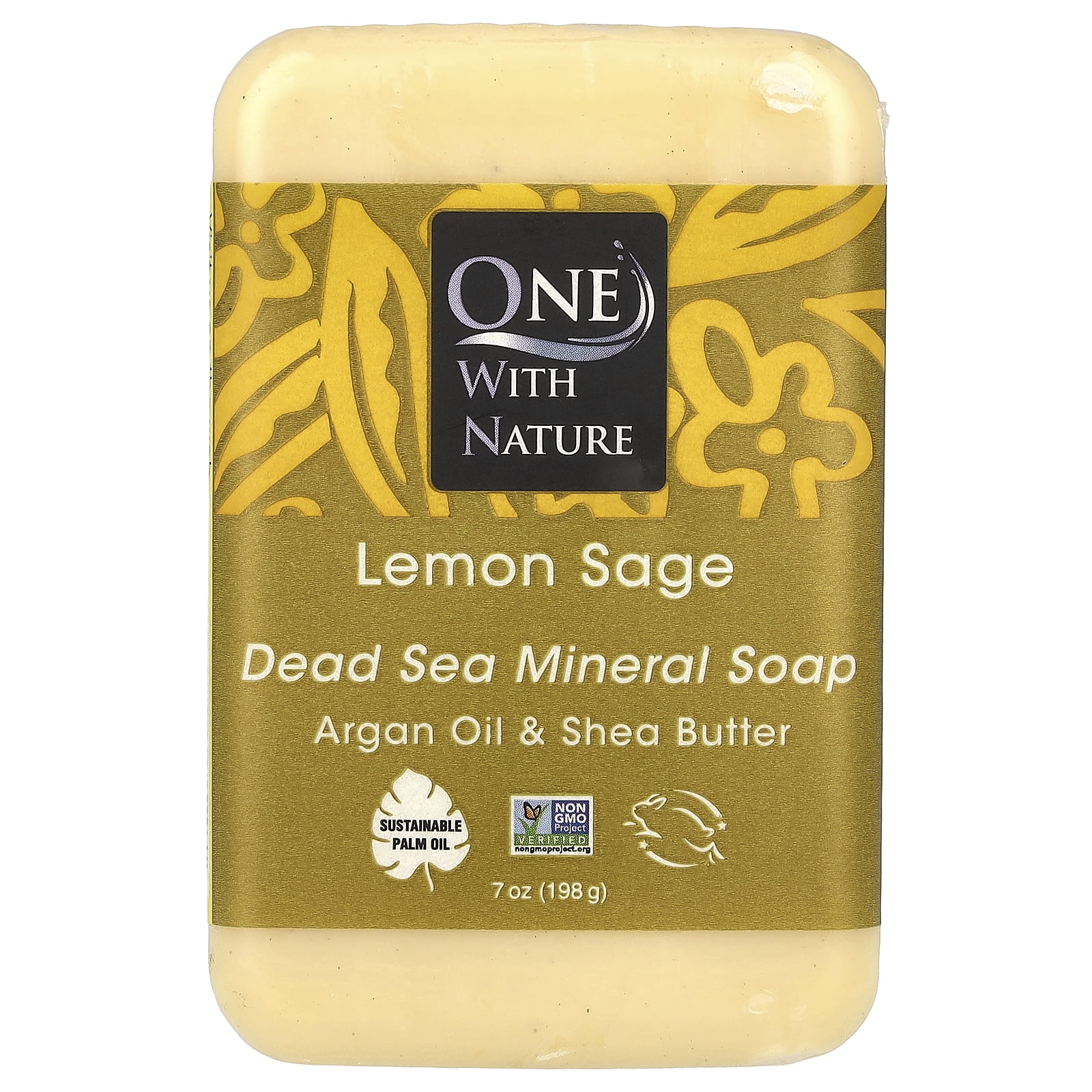 One With Nature Dead Sea Mineral Soap - Lemon Sage | 7 oz Bars