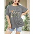 thumbnail image 2 of XCHQRTI Leopard Be Kind Shirt for Women Plus Size Graphic Tees Short Sleeve Tops, 2 of 7