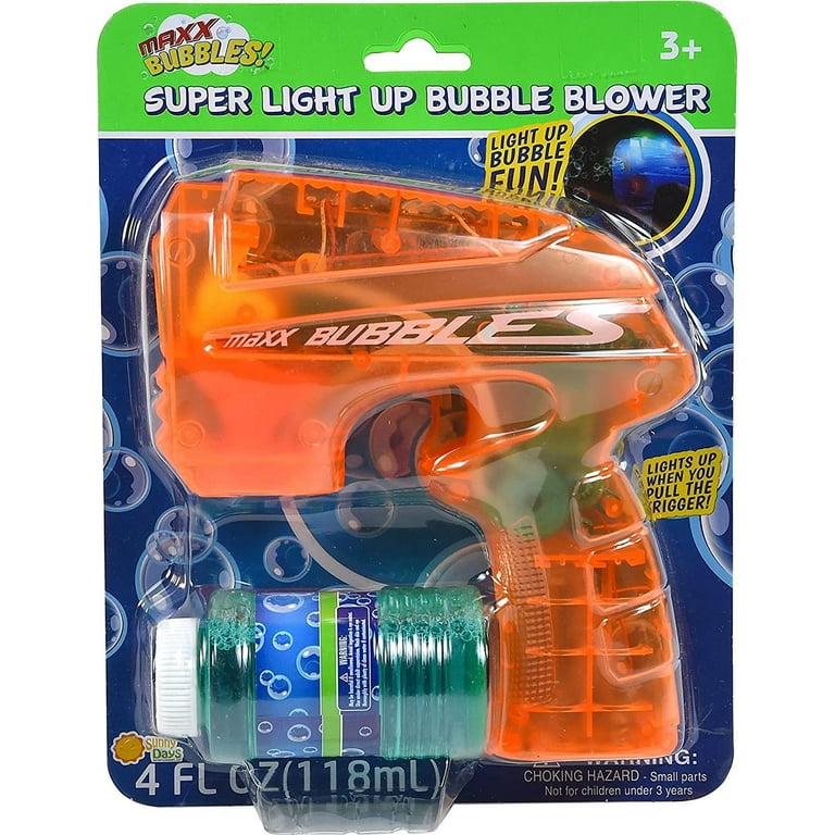 MAXX BUBBLES BUBBLE BLASTER WITH LIGHT 3 COLORS:BLUE, ORANGE