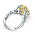 thumbnail image 2 of Divine_creation 2.10 Ctw Cushion Cut Yellow Citrine Womens Engagement Ring 14K White Gold Plated 925 Sterling Silver -6.5, 2 of 4