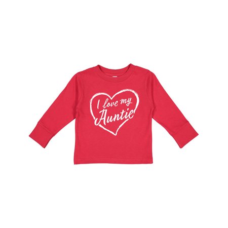 

Inktastic I Love My Auntie in White Chalk Heart Gift Toddler Boy or Toddler Girl Long Sleeve T-Shirt