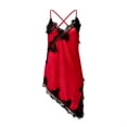 thumbnail image 6 of COMVALUE Women's Satin Lace Dress Asymmetric Cocktail Mini Dress Layering Essentials Elegant Dresses Date Night Outfits Red Size XL, 6 of 6