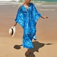 thumbnail image 4 of WTOBBY Women's Flowy Beach Cover-Up Dress Swimsuit Bikini Outerwear Lightweight Chiffon Swimsuit Cape for Tropical Vacation Swimwear,Sky Blue One Size, 4 of 5