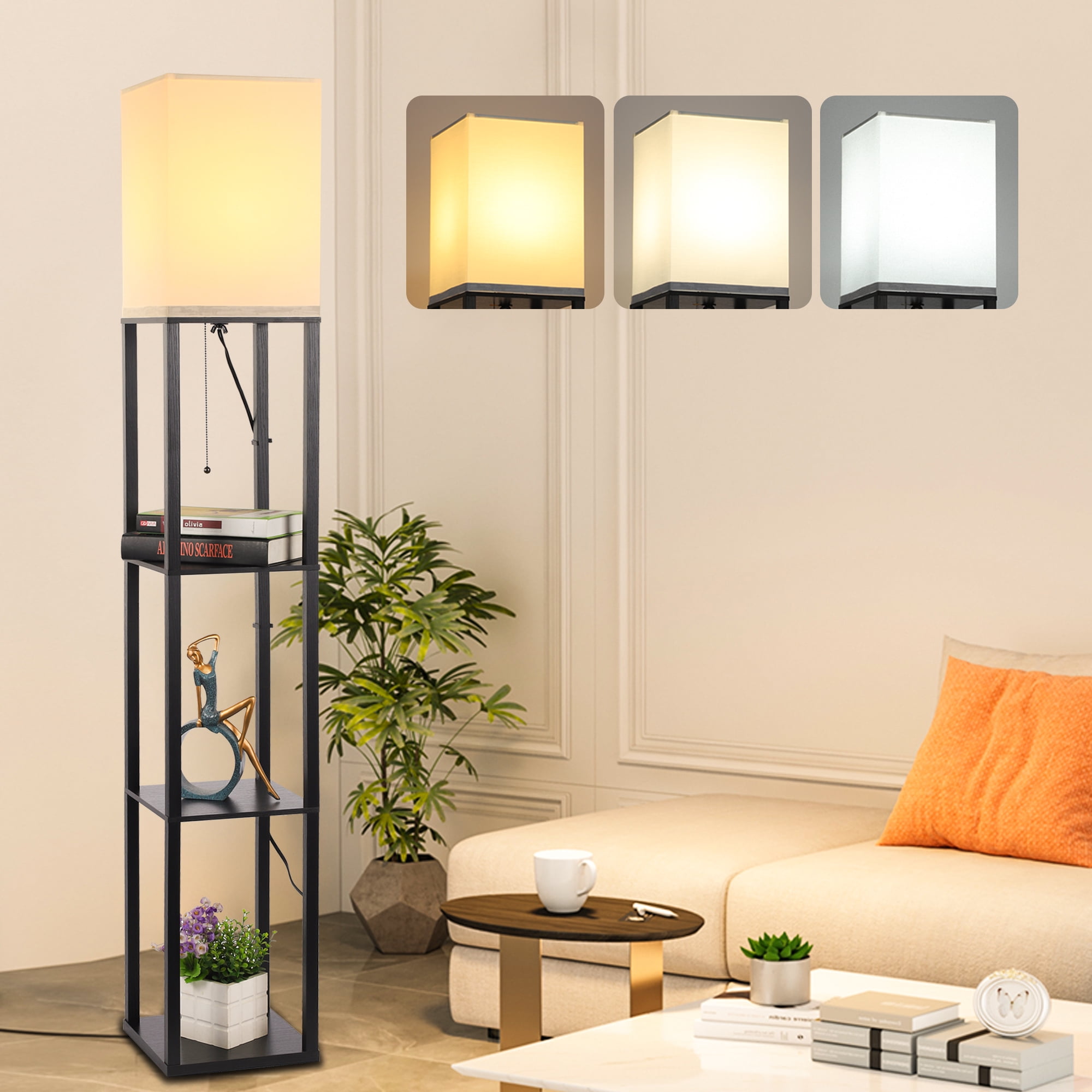 Corner Shelf Floor Lamp EDISHINE 64\, image size:2000x2000