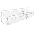 thumbnail image 2 of 142" Oversized Chenille Modular Sectional Sofa with High-Resilience Memory Foam Cushion, Adjustable Lumbar Support, 4-Seater Upholstered Corner Sofa with 2 Throw Pillows, for Living Room, Brown, 2 of 7