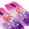 thumbnail image 4 of SOGA Rhinestone Liquid Quicksand Cover Cute Girl Phone Case Compatible for LG X Power 3 Case,with Embedded Metal Ring for Magnetic Car Mounts and Lanyard - Pink, 4 of 5
