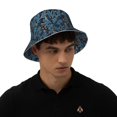thumbnail image 5 of Vsdgher Blue Leaves A Print Bucket Hat for Men&Women Bucket Hat Reversible Summer Double-Side-Wear Travel Gardening, Beach, Camping, Hiking, Fishing Cap, 5 of 5