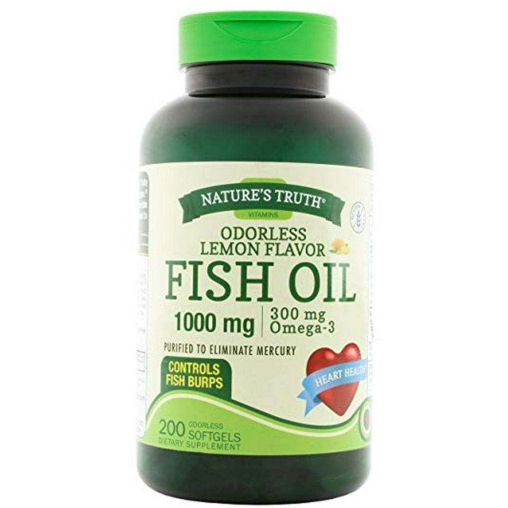 Nature's Truth Odorless Fish Oil 1,000 mg Lemon Flavor, 200 Each