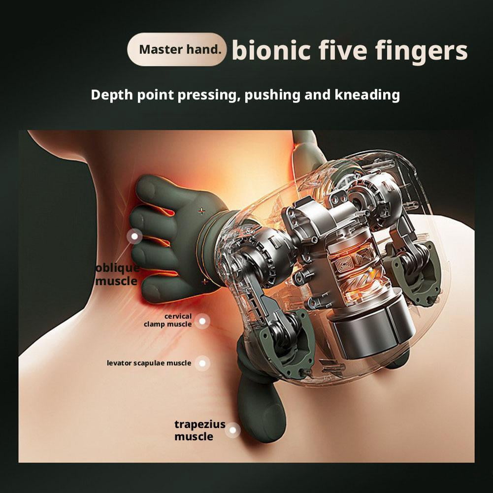 Bionic Neck & Shoulder Massager with Heat – Portable Electric Shiatsu Device with Simulated Hand Kneading