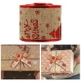 thumbnail image 2 of 10 Yards Burlap Craft Ribbon Christmas Printed Gift Wrapping Burlap Ribbon (Red), 2 of 9