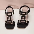 thumbnail image 4 of SBYOJLPB Sandals for Women Spring And Summer Trendy Sandals Thick-Heeled Elegant Wrapped High Heels Open-Toe Style Vintage Fashion Shoes, 4 of 9