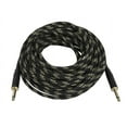 thumbnail image 2 of Monoprice Braided Cloth 1/4 Inch (TS) Male 20AWG Instrument Cable Cord - 50 Feet- Black (Gold Plated), 2 of 4