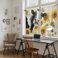 thumbnail image 5 of Yellow Sunflowers Kitchen Curtains 45 Inch Length, Country Cow Flower Butterfly Farmhouse Cream Tiers Curtains for Bathroom Bedroom Cafe, Light Filtering Window Treatment Drapes 2 Panels 42"Wx45"L, 5 of 8