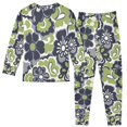 thumbnail image 2 of FORMRS Long Sleeve Top and Pants Pajama Set for Niños 2-Piece Sleepwear, Sizes 18M-8Y, Retro Floral Pattern, 2 of 6