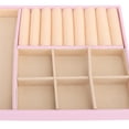 thumbnail image 4 of M Buder Double Layer Jewelry Box Soft PU Leather Organizer with Lock Pink 9.1 inches / 23.1 cm, 4 of 9