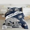 thumbnail image 2 of Manfei Football Game Lovers Bedding Comforter Set,Rugby Sport Twin Comforter Sets,Gray Deepblue White Bedding Set For Boys Teens,Ultra Soft Home Decor Reversible,2 Pieces, 2 of 8