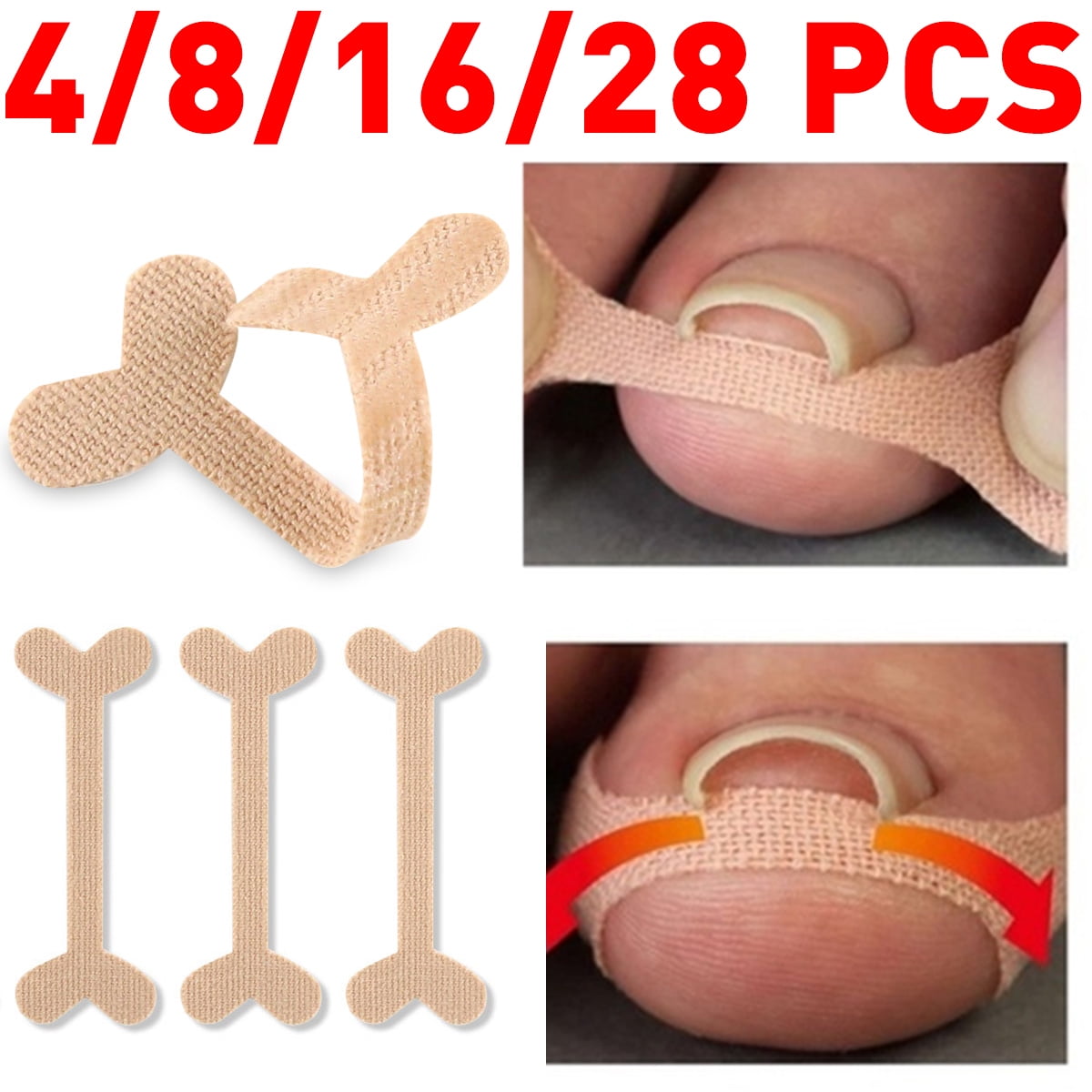 40/32/28/16/8/4Pcs Cotton Professional Toe Nail Care Pedicure Tools