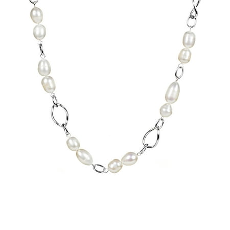 ELYA Stainless Steel Necklace With Peach Freshwater Pearls