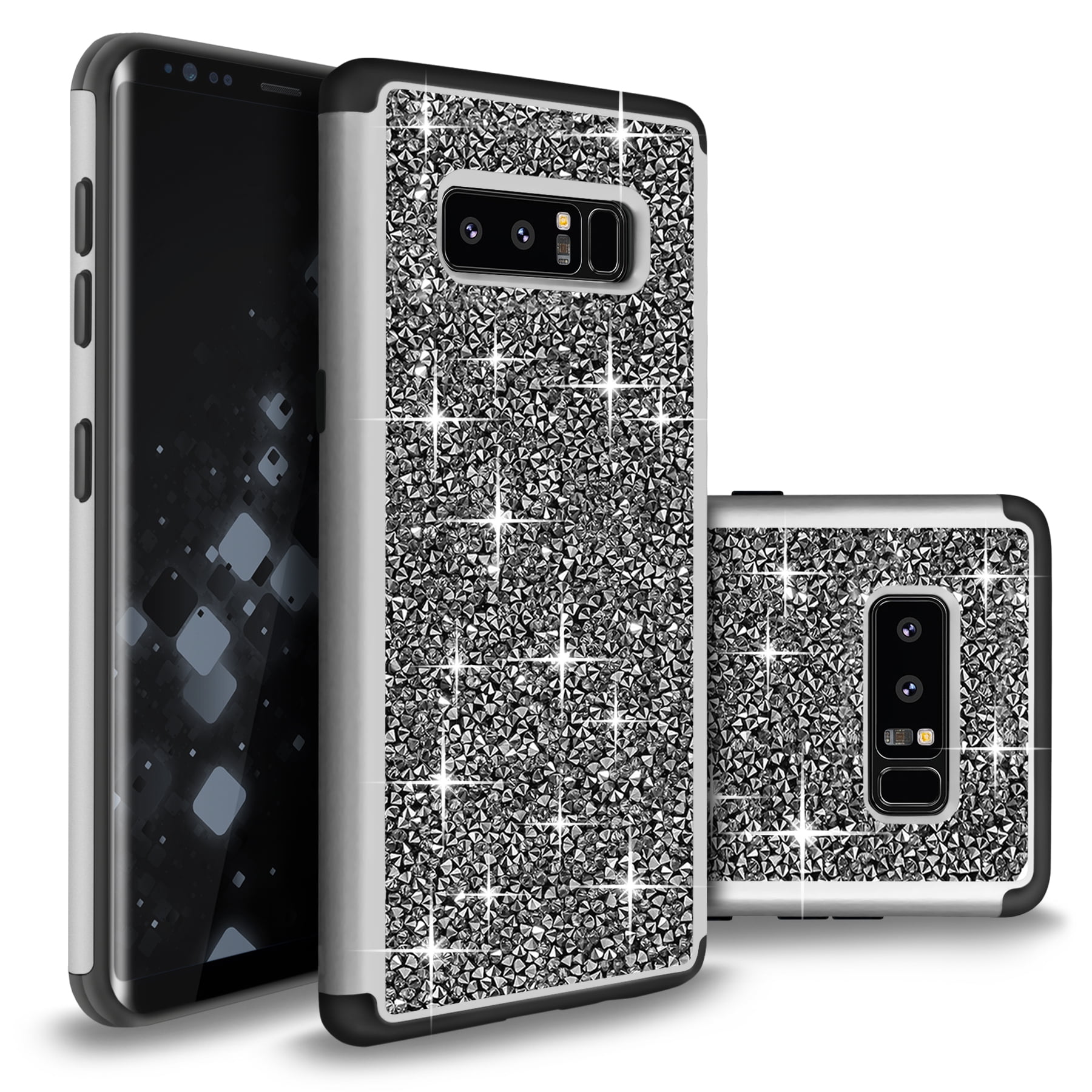 Samsung Galaxy Note 8 case, Cellularvilla Galaxy note 8 Diamond Case Hybrid Dual Layer Studded