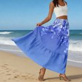 thumbnail image 6 of LWavelet Women's Daisy Floral Print Tiered Maxi Skirt, Elastic Waist with Pockets, Cute Spring & Mother's Day Long Skirt Purple 2XL, 6 of 6