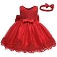 thumbnail image 5 of Maxcozy Toddler Children Girls' Tulle Flower Princess Wedding Dress Birthday Party Dresses Red 18-24 Months, 5 of 10
