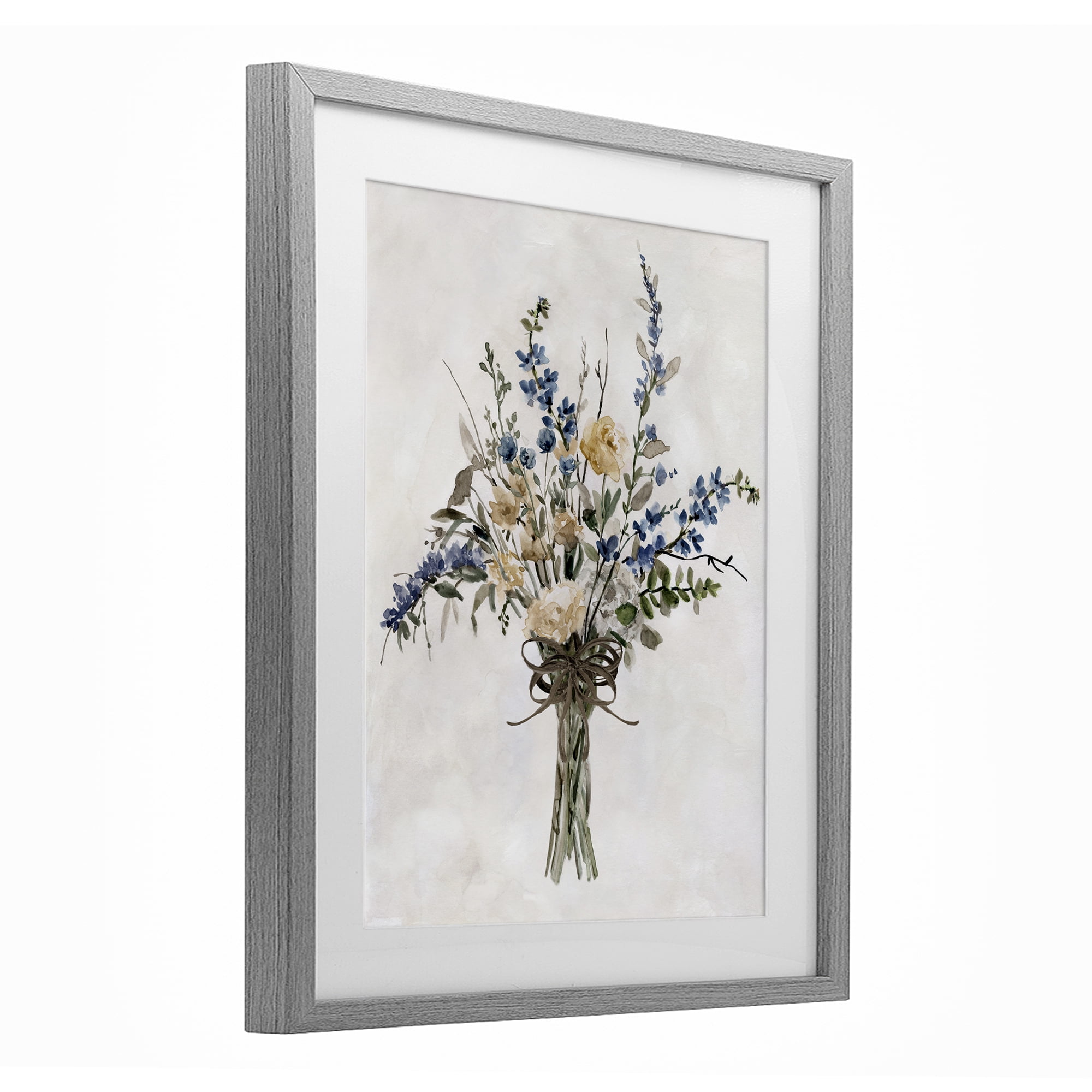 Stupell Industries Subdued Flower Bushel Gray Framed Print Under Glass, design by Carol Robinson
