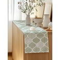thumbnail image 5 of Table Runner 60 Inches Long for Kitchen Dining, Sage Green Geometric Dresser Scarf Farmhouse, Dining Table Decorations for Wedding/Parties, Moroccan Chic Abstract Plaid Art 13 x 60 In, 5 of 8