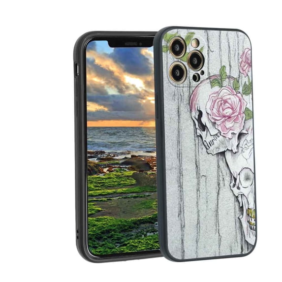 Skull-298 Phone Case, Degined for iPhone 12 Pro Case Men Women, Flexible Silicone Shockproof Case for iPhone 12 Pro