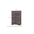 thumbnail image 2 of 1pc Contemporary Four Drawers Chest Bed Side Cabinet Wooden Furniture Rustic Gray Color, 2 of 5