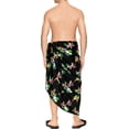 thumbnail image 2 of LA LEELA Men's Swim Trunk Beachwear Sarong Pareo Wrap One Size Black-AA620 Summer Vacation Aloha, 2 of 4