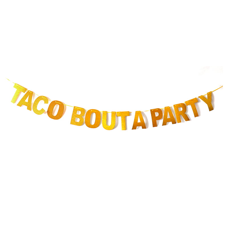 taco bout a party banner mexican carnival party decor glitter paper bunt XS