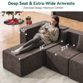 thumbnail image 3 of BEHOST 102.5" L Shaped Modular Sectional Sofa with Extra Deep Seats, Cloud Couch for Small Living Room,Teddy Brown, 3 of 10