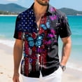 thumbnail image 5 of mgoYE Men USA Patriotic T Button Shirt 250th Anniversary USA Tshirt 4th of July Button Shirt American Flag Tee Tops 250th Anniversary Gifts(Black,2XL), 5 of 6