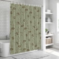 thumbnail image 6 of Sage Green Floral Shower Curtain, Waterproof Shower Curtains for Bathroom, Vintage Spring Botanical Flowers Washable Fabric Bathtub Curtain Set Bath Decor with 12 Hooks Stall 36"x72", 6 of 8