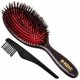 thumbnail image 1 of Kent CSFM Classic Shine Cepillo alisador y desenredante de cabello con cojín ovalado grande - Cepillo de pelo de cerdas de jabalí negras naturales - Cepillo para el cabello brillante y depurador del c, 1 of 2
