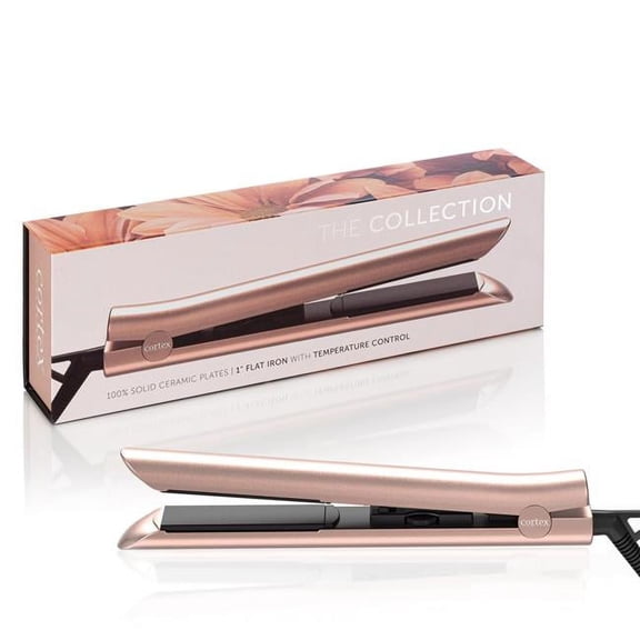 Cortex International - The Collection - 1 in. 100% Solid Ceramic Ionic &Far-Infrared Technology Flat Iron - PINK ROSE