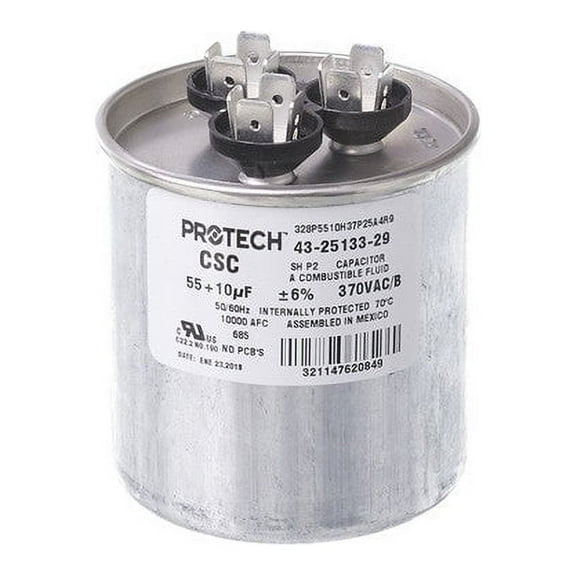 Rheem Furnace Parts 43-25133-29 - Capacitor - 55/10/370 Dual Round