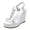 White, variant on Rokment Sparkling Rhinestones Butterfly Wedge Dressy Sandals for Women Bride Wedding Glitter Fashion Casual Platform Slingback Dress Summer Shoes with Extra Chunky Heeled Black Size 6