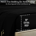 thumbnail image 3 of Twin Size Extra Deep Pockets Fitted Sheet Only - 700-Thread Count 100% Pure Organic Cotton, 30 inches Deep Pockets Fitted Sheet, Soft, Sateen Weave - Black Color, 3 of 7