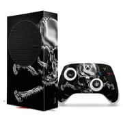 WraptorSkinz Skin Wrap compatible with the 2020 XBOX Series S Console and Controller Chrome Skull on Black (XBOX NOT INCLUDED)