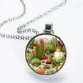 thumbnail image 2 of Cactus Glass Circular Pendant Necklace - Stylish Womens Necklaces ?, 2 of 5