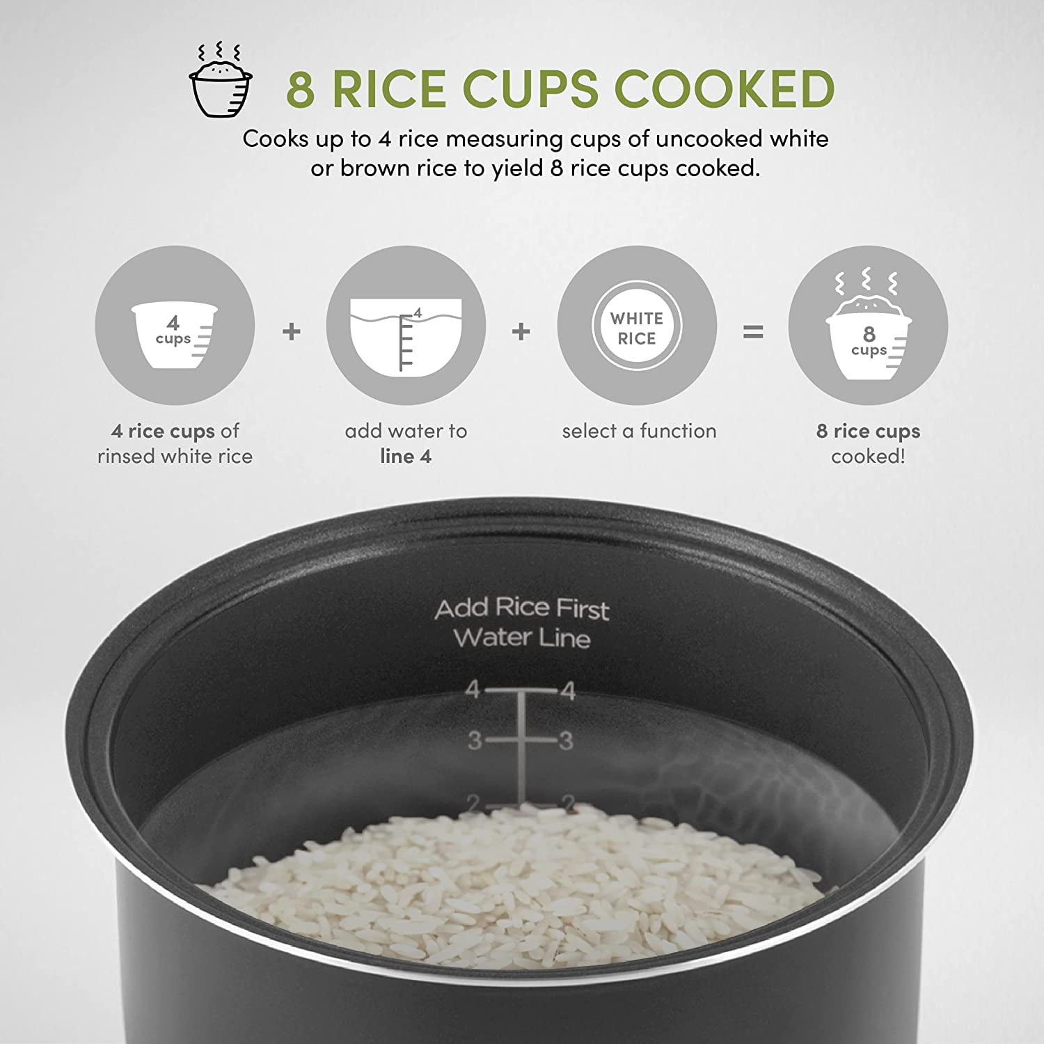 Aroma® 8-Cup (Cooked)/2Qt. Digital Rice & Grain Multicooker