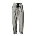 thumbnail image 4 of Zulora Women Stylish Striped High Waist Drawstring Pants Casual Elastic Cuffed Ankle Joggers with Pockets, 4 of 9