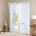 thumbnail image 3 of Manfei Blue Ribbon Bow Tie Blackout Curtains Set of 2 (52x84 Each),Alphabet L Pattern Curtain, 3 of 6