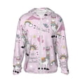 thumbnail image 2 of Uemuo No Drama Llama Pattern Women's Full Zip UPF 50+ Sun Protection Hoodie Jacket Long Sleeve Sun Shirt Hiking Outdoor Performance with Pockets-X-Large, 2 of 9