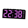 thumbnail image 2 of Reloj despertador digital de gran tamaño, práctico y multiusos, con pantalla LED de temperatura. Rosa, 2 of 9