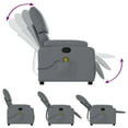 thumbnail image 3 of vidaXL Massage Recliner Chair Grey Faux Leather, 3 of 5