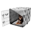 thumbnail image 2 of Dreamcatcher Dog Crate Cover, Rhythmic Feathers Native Protective Symbol Bohemian Art, Easy to Use Pet Kennel Cover for Medium Large Dogs, 35" x 23" x 27", Pale Taupe Charcoal Grey, by Ambesonne, 2 of 6
