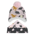 thumbnail image 1 of MesaSe Baby Kids Winter Ear Protection Beanie Warm Pompom Hat Dinosaur Print Scarf Set, 1 of 10